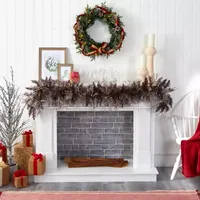 Nearly Natural 6ft. 50 White Warm Led Lights And Pine Cones Pre-Lit Christmas Indoor Garland