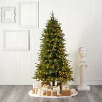 Nearly Natural 6 Foot Natural Look Fir With 1870 Bendable Branches And 350 Clear Led Lights Pre-Lit Christmas Tree