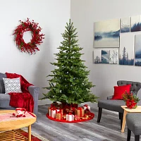Nearly Natural 7 Foot North Carolina Spruce With 931 Bendable Branches And 450 Clear Lights Pre-Lit Christmas Tree