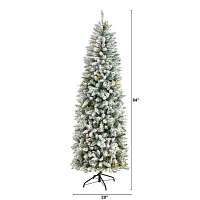 Nearly Natural 7ft. Slim  Montreal Fir Christmas With 300 Warm White Led Lights And 995 Bendable Branches 7 Foot Pre-Lit Fir Christmas Tree