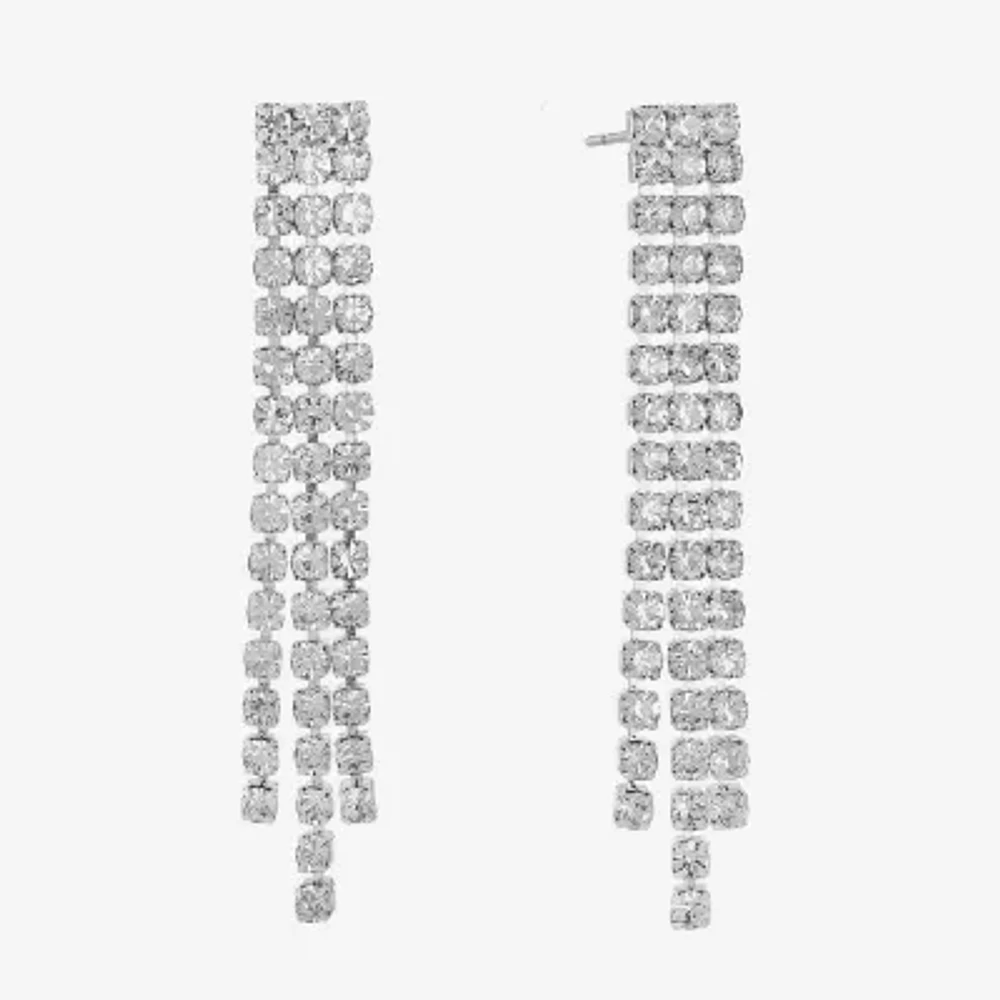 Monet Jewelry Timeless Silver Tone Womens Glass Hypoallergenic Drop Earrings
