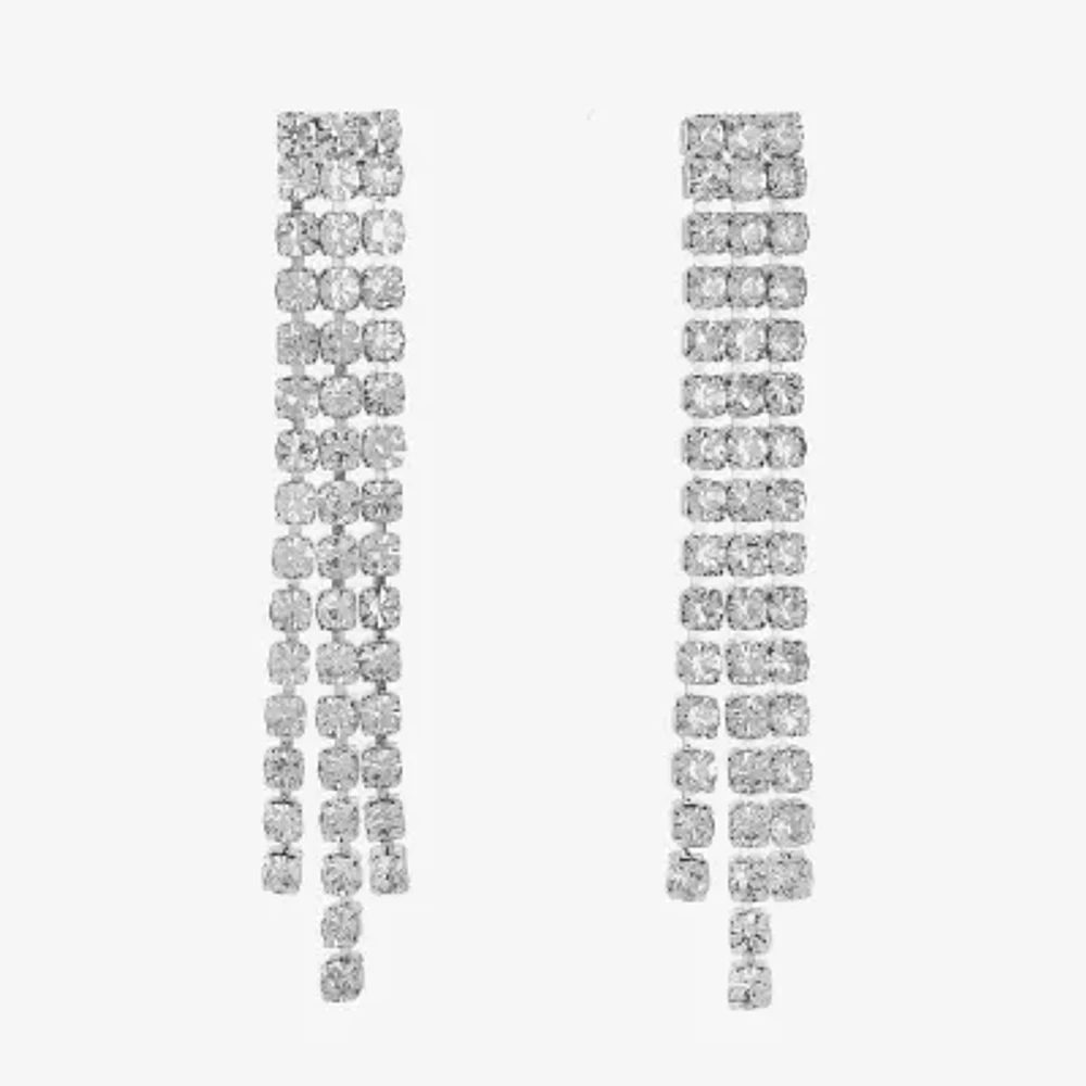 Monet Jewelry Timeless Silver Tone Womens Glass Hypoallergenic Drop Earrings