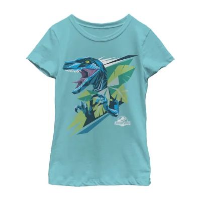 Little & Big Kid Girls Crew Neck Short Sleeve Regular Fit Jurassic World Graphic T-Shirt