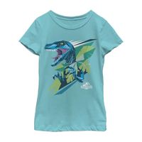Little & Big Kid Girls Crew Neck Short Sleeve Regular Fit Jurassic World Graphic T-Shirt
