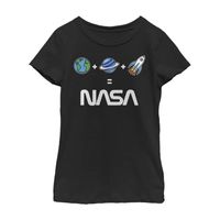 Little & Big Kid Girls Crew Neck Short Sleeve Regular Fit NASA Graphic T-Shirt