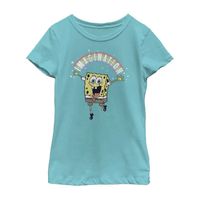Little & Big Kid Girls Crew Neck Short Sleeve Regular Fit Spongebob Graphic T-Shirt