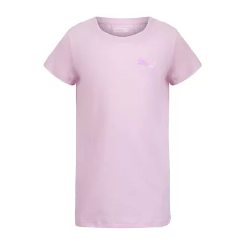 PUMA Big Kid Girls Crew Neck Short Sleeve Regular Fit Graphic T-Shirt