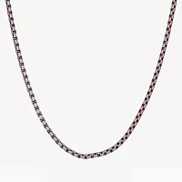 Mens Stainless Steel 24 Inch Box Chain Necklace