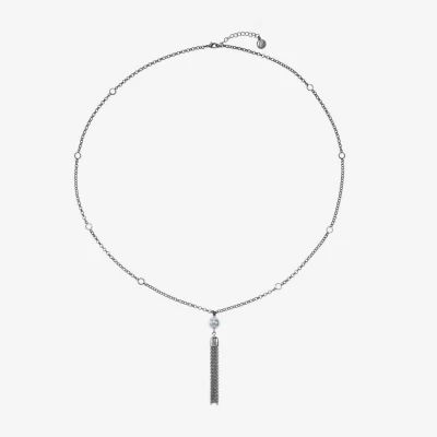 Liz Claiborne Womens White Simulated Pearl 32 Inch Pendant Necklace