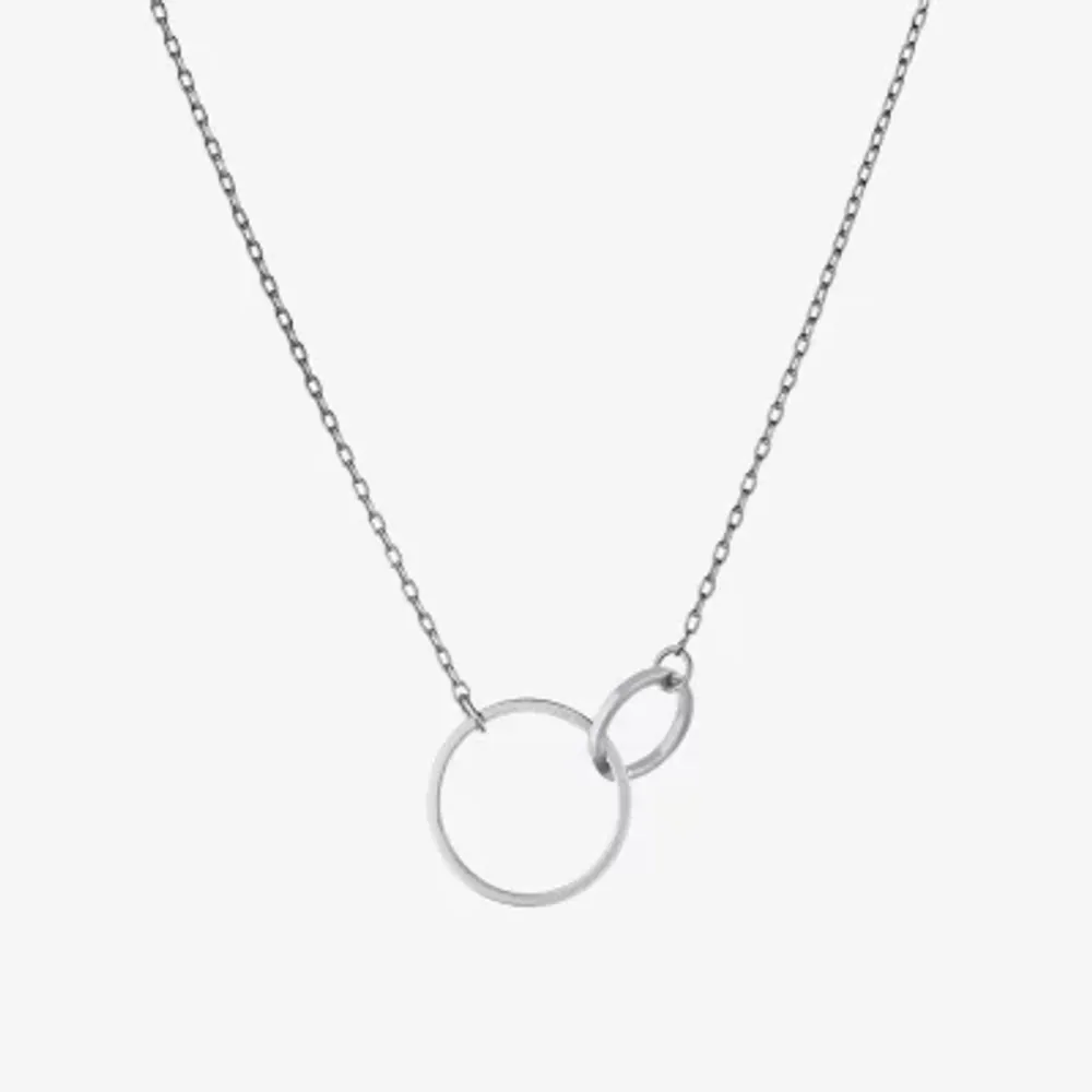 Silver Treasures Womens Sterling Silver Round 16 Inch Pendant Necklace