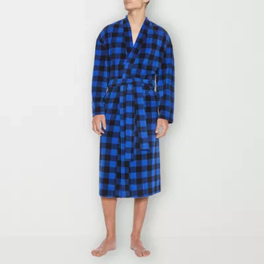 Residence Mens-Tall Fleece Kimono Robe Long Sleeve Length