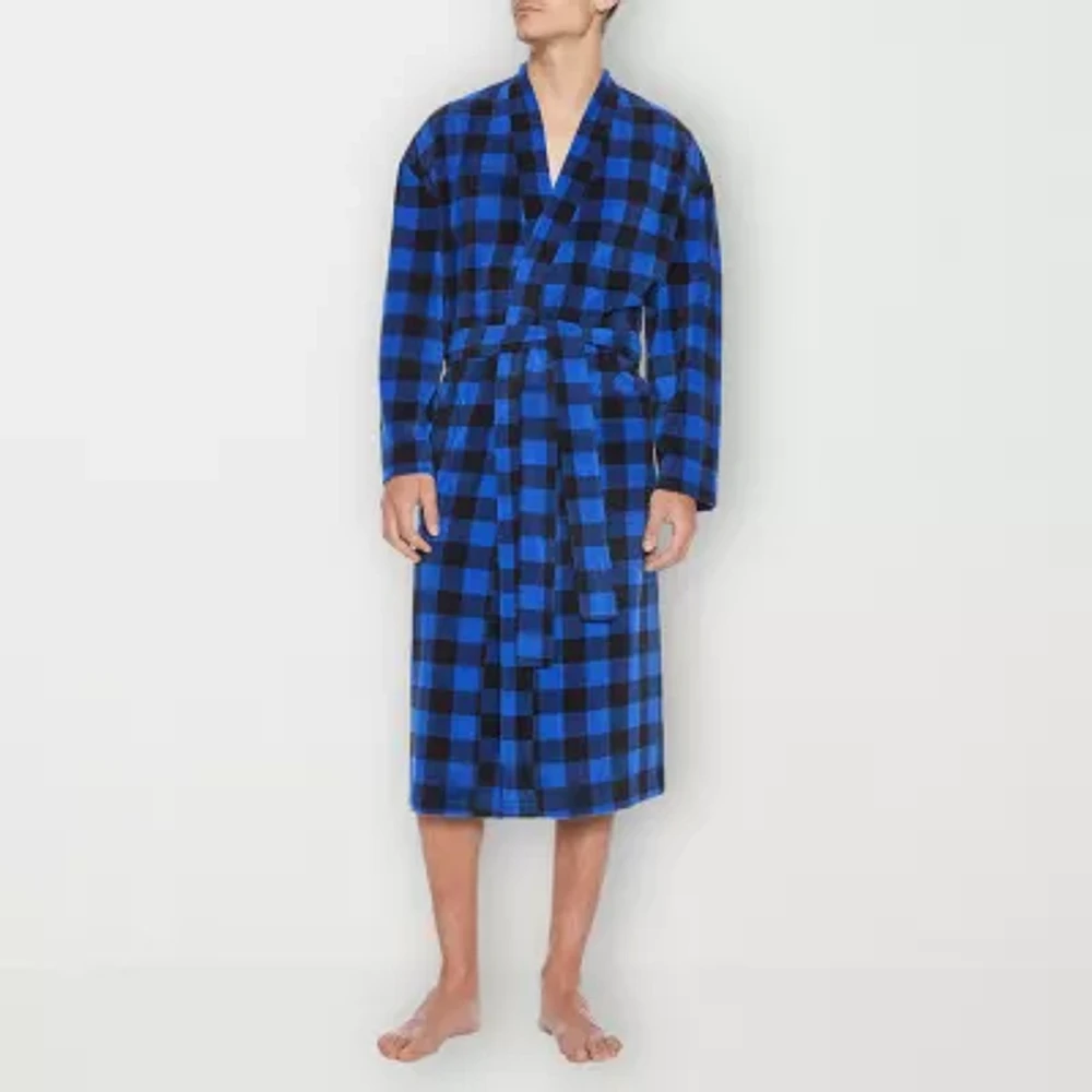 Residence Mens-Big Fleece Kimono Robe Long Sleeve Length