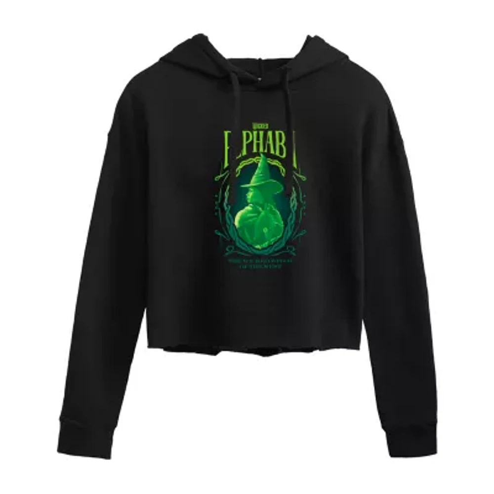 Movie Elphaba Cropped Hoodie Womens Long Sleeve Wicked Juniors