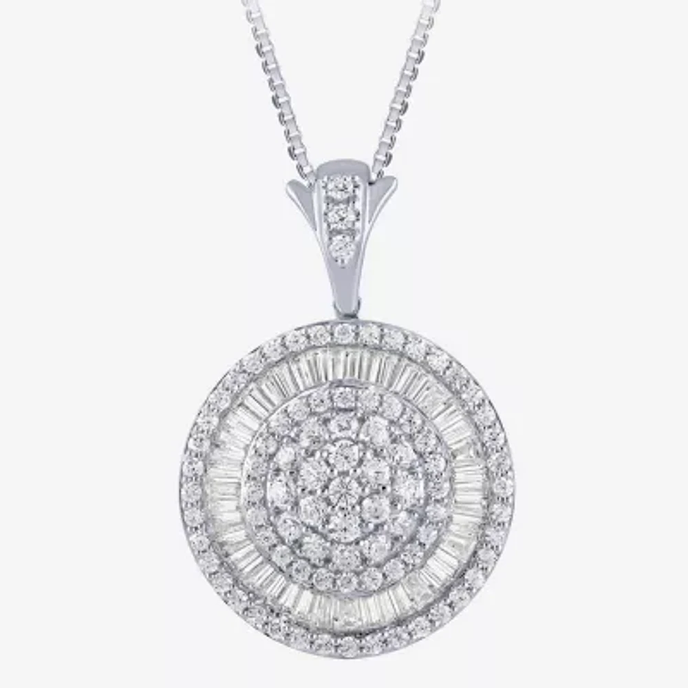 (G / Si2) Womens 2 CT. T.W. Lab Grown White Diamond 14K Gold Round 18 Inch Pendant Necklace