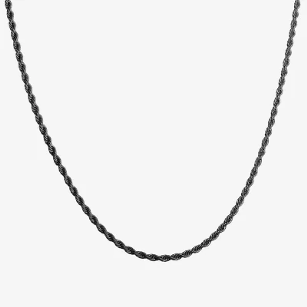 Mens Stainless Steel 24 Inch Rope Chain Necklace
