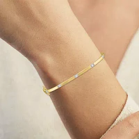 Diamond Addiction (G-H / I1-I2) Womens 1/4 CT. T.W. Lab Grown White Diamond 14K Gold Over Silver Sterling Silver Bangle Bracelet