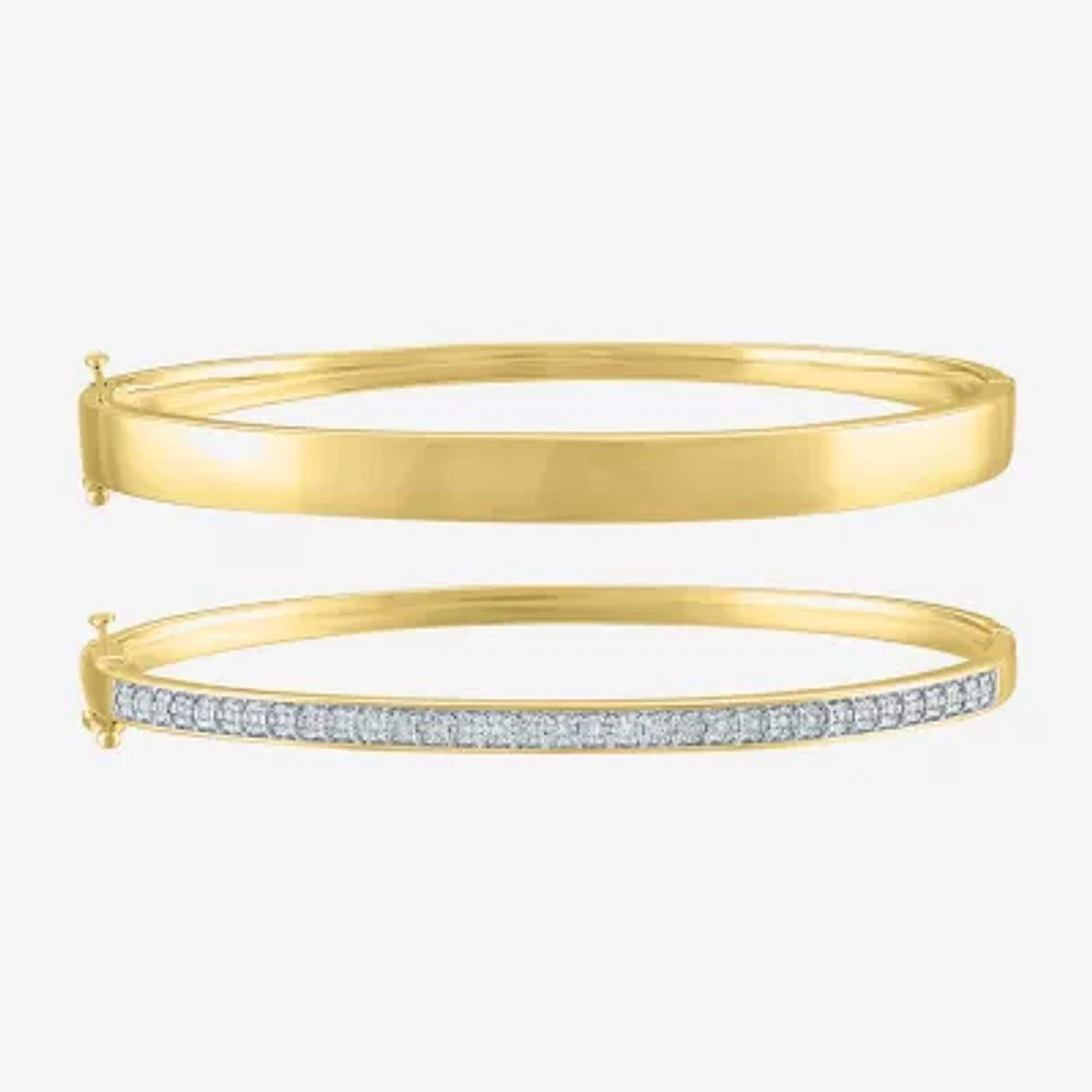 Diamond Addiction (G-H / I1-I2) Womens 2-pc. 1/10 CT. T.W. White Diamond 14K Gold Over Silver Sterling Silver Bracelet Set