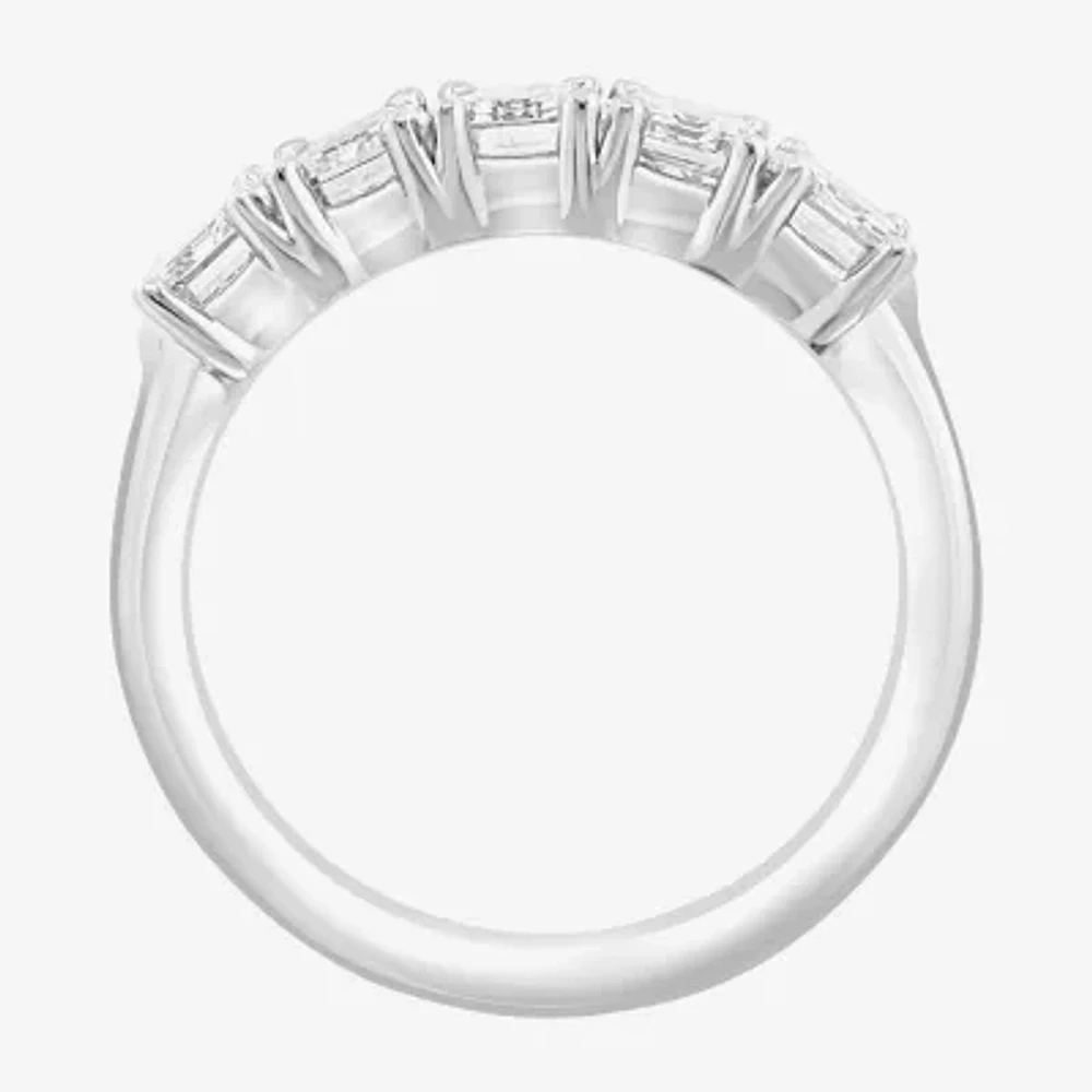 Effy (H / Si1) Womens 3 CT. T.W. Lab Grown White Diamond 14K White Gold Anniversary Band