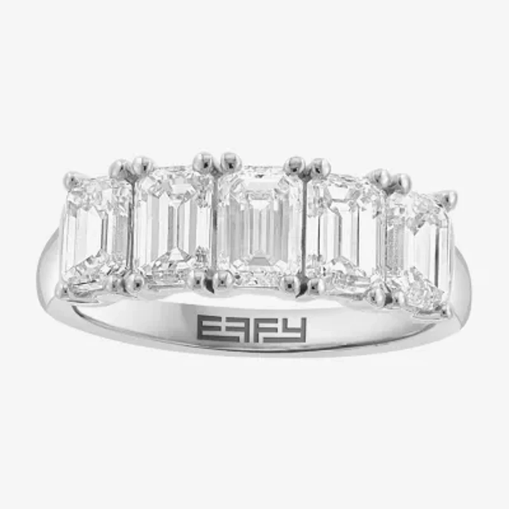 Effy (H / Si1) Womens 3 CT. T.W. Lab Grown White Diamond 14K White Gold Anniversary Band