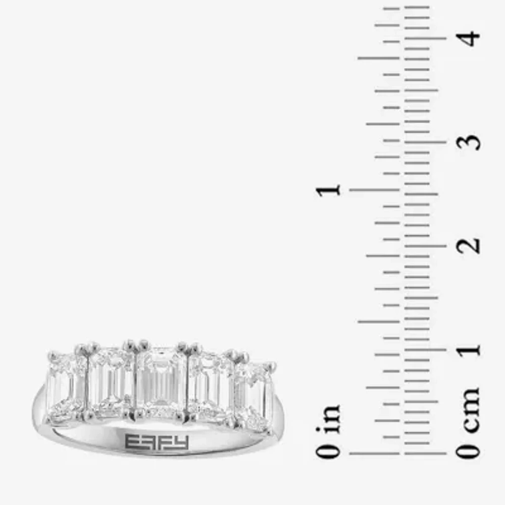 Effy (H / Si1) Womens 3 CT. T.W. Lab Grown White Diamond 14K White Gold Anniversary Band
