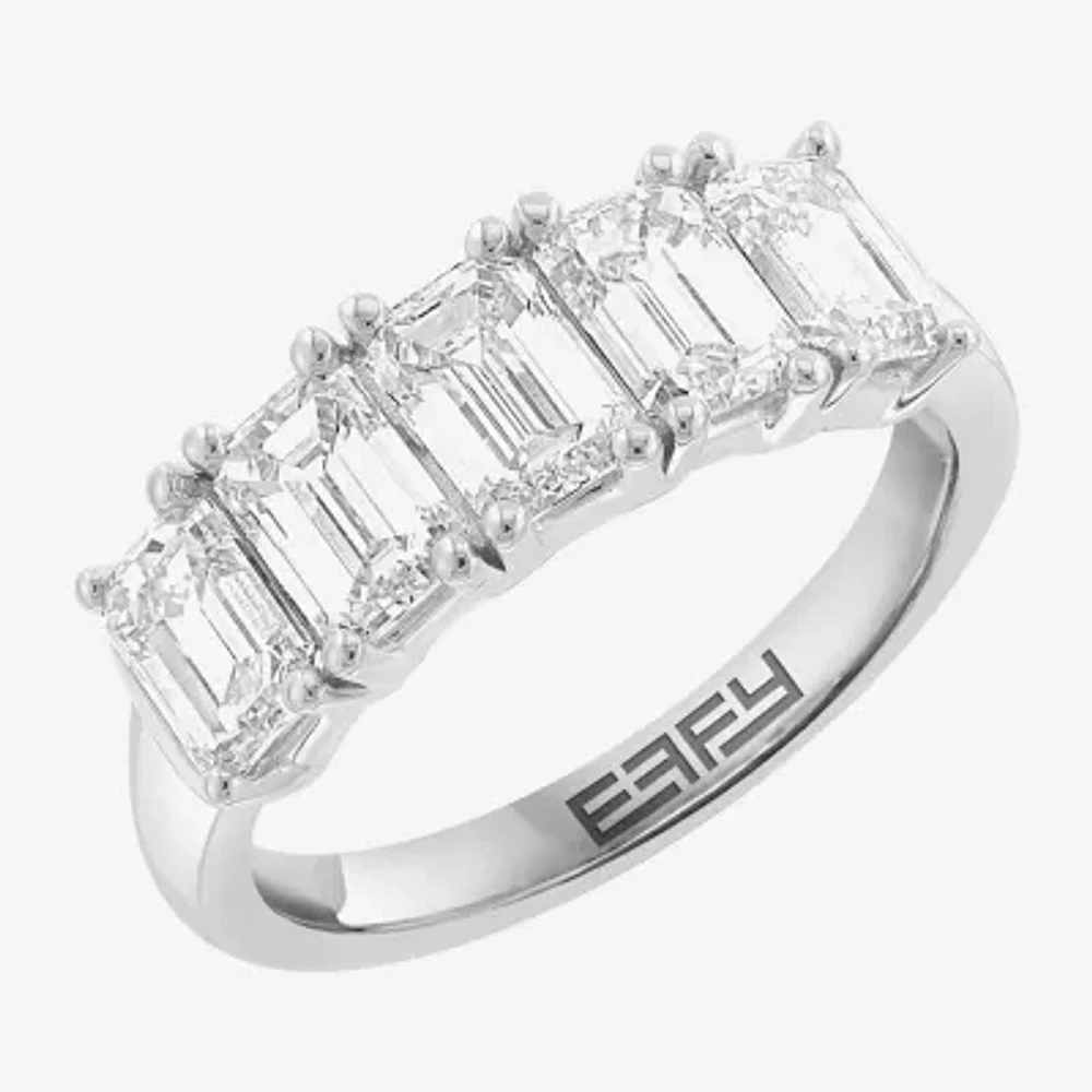 Effy (H / Si1) Womens 3 CT. T.W. Lab Grown White Diamond 14K White Gold Anniversary Band