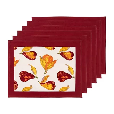 Couleur Nature Orchard Pear 6-pc. Placemat