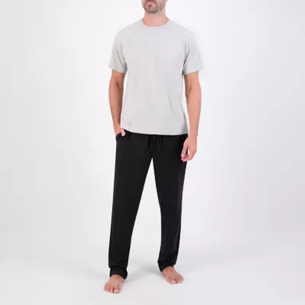 Hanes Mens Crew Neck Short Sleeve 2-pc. Pajama Sets
