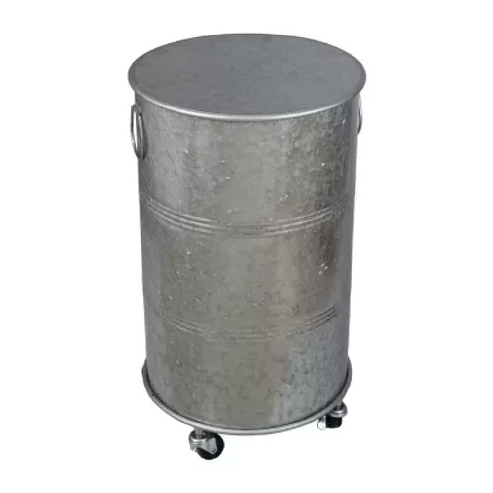 Church St. Round Metal End Table w/Wheels