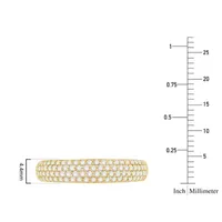 Micro Pave Womens 4MM 1/2 CT. T.W. Natural White Diamond 10K White Gold Anniversary Wedding Band