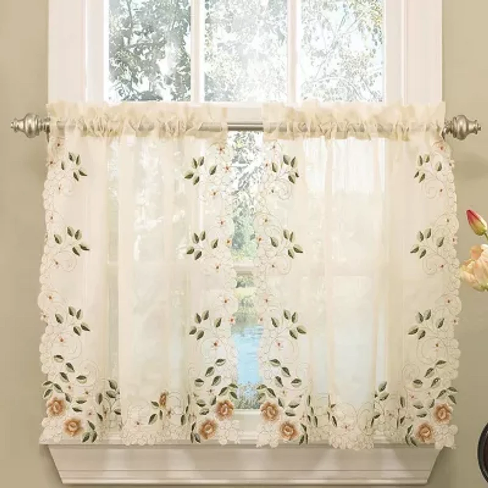Sweet Home Collection Rosemary 2-pc. Rod Pocket Window Tier