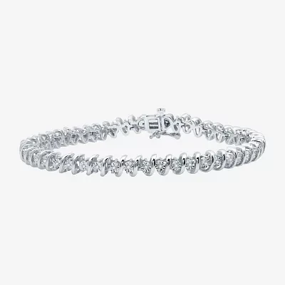 Womens 1/4 CT. T.W. Lab Grown White Diamond Sterling Silver 7.5 Inch Tennis Bracelet