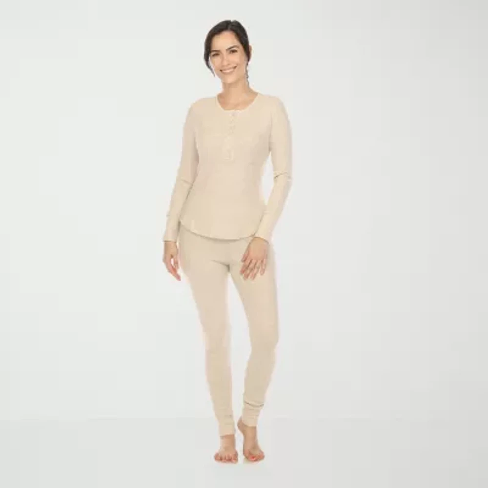 White Mark Womens Long Sleeve 2-pc. Pajama Sets