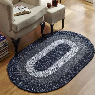 Better Trends Country Stripe Braided Oval Reversible Indoor Rugs