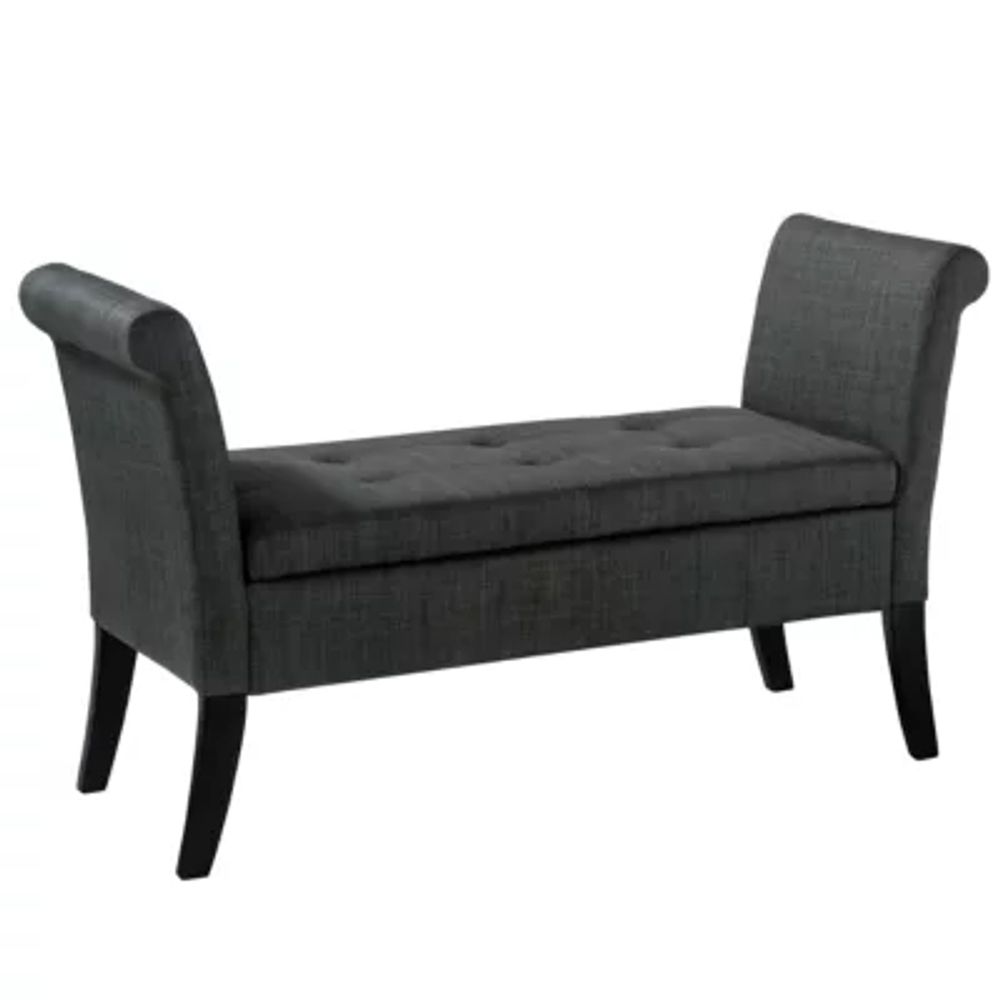 Corliving Antonio With Scrolled Arms Linen Bench