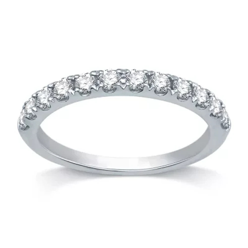 Premier Collection Womens 1/2 CT. T.W. Natural White Diamond 14K Gold Wedding Band