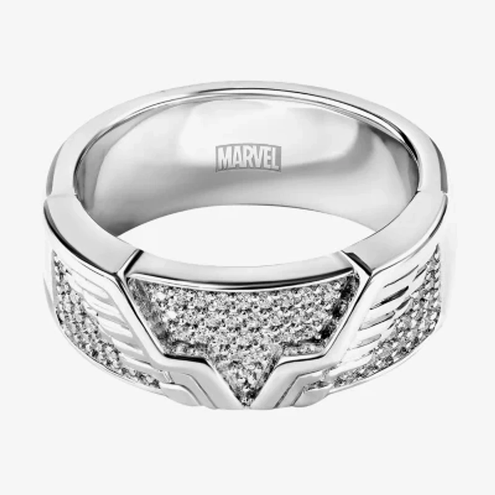 Marvel Fine Jewelry Womens 1/5 CT. Natural White Diamond Sterling Silver Avengers Thor Band