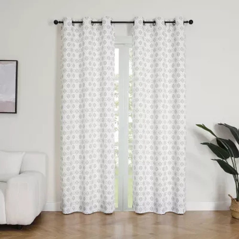 Regal Home Vance Printed Grommet Top Energy Saving Blackout Set of 2 Curtain Panel