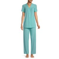 Lissome Womens V-Neck Short Sleeve 2-pc. Pajama Sets