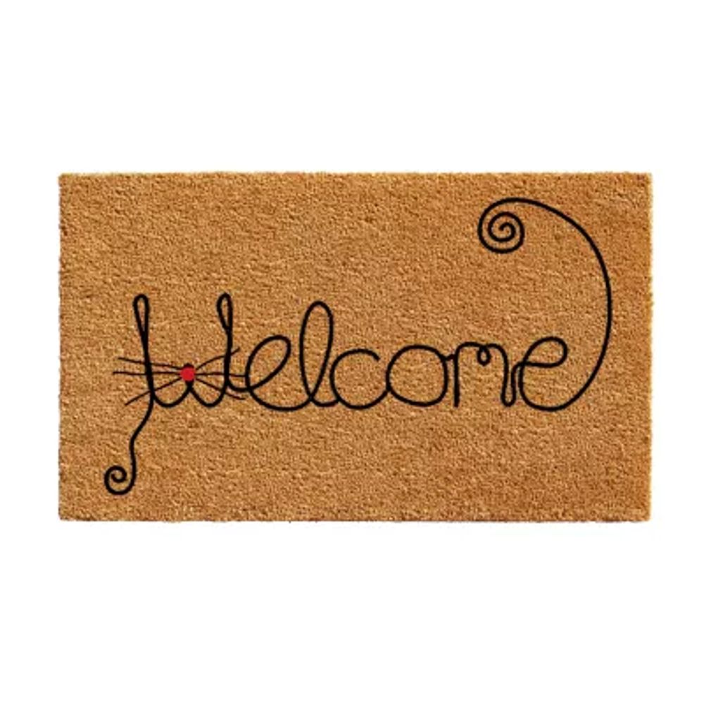 Calloway Mills Kitty Curlicue Outdoor Rectangular Doormat