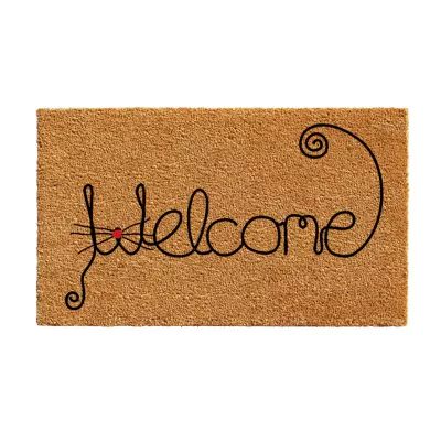 Calloway Mills Kitty Curlicue Outdoor Rectangular Doormat