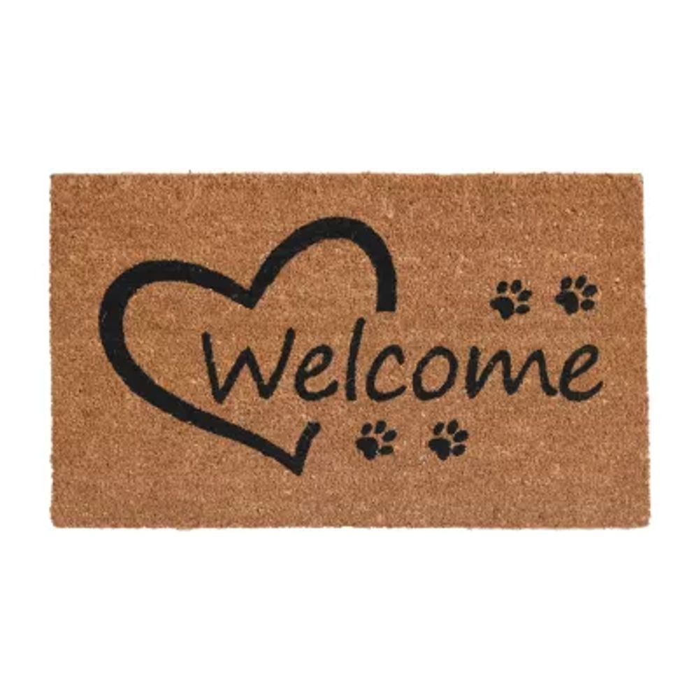 Calloway Mills Open Heart Paws Outdoor Rectangular Doormat