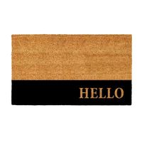 Calloway Mills Hello Black Stripe Outdoor Rectangular Doormat