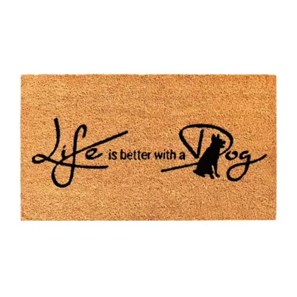 Calloway Mills Life Is Better With A Dog Outdoor Rectangular Doormat
