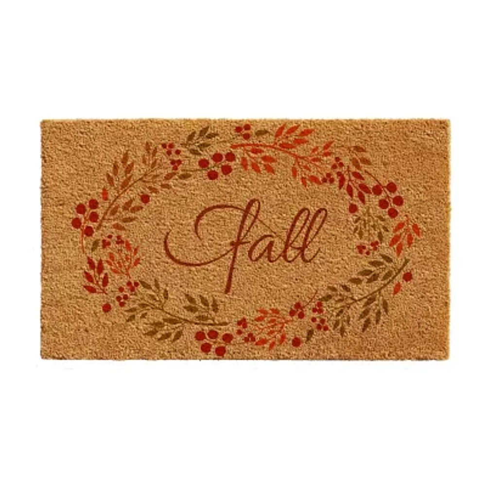 Calloway Mills Fall Wreath Outdoor Rectangular Doormat