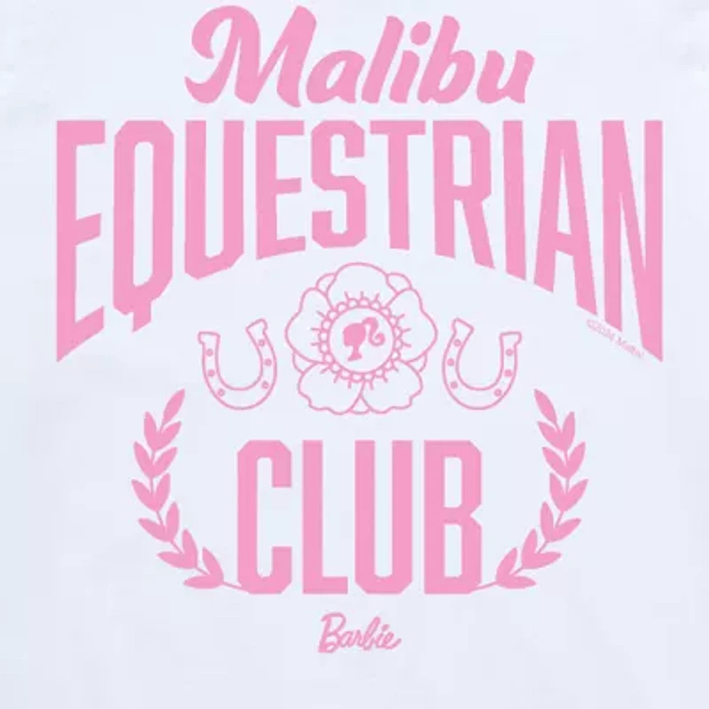 Equestrian Club Big Kid Girls Crew Neck Short Sleeve Classic Fit Barbie Graphic T-Shirt