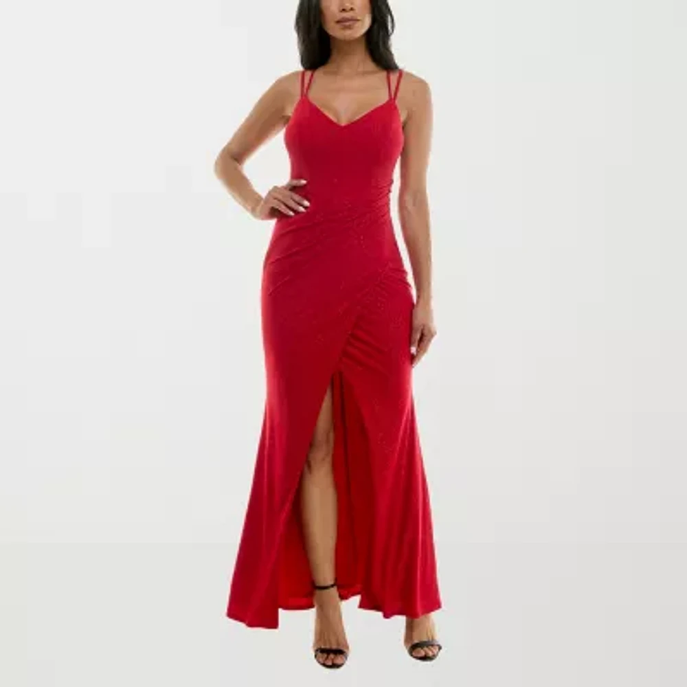 Trixxi Womens Sleeveless Glitter Bodycon Dress Juniors