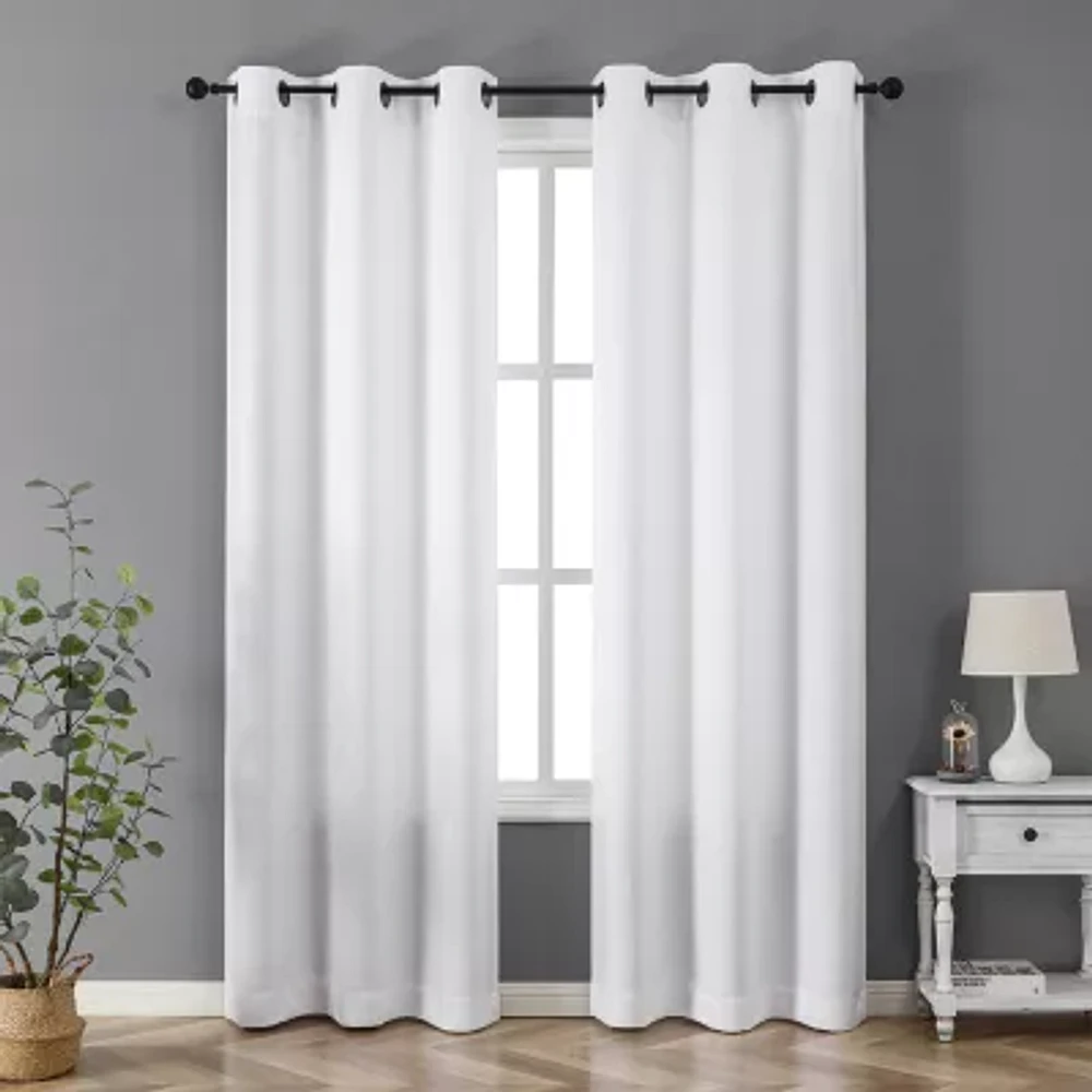 Regal Home Vista Embossed Grommet Top Energy Saving Blackout Set of 2 Curtain Panel