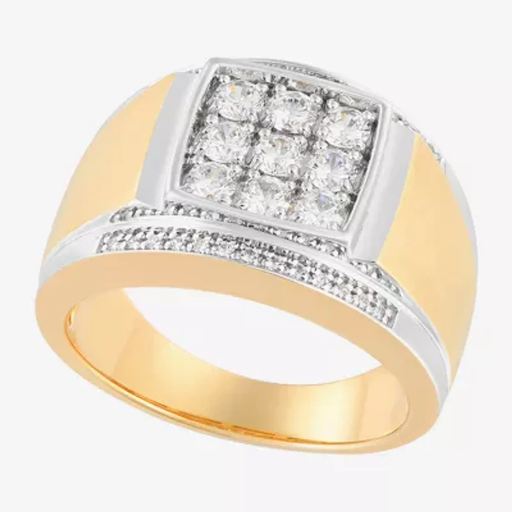 Mens Cubic Zirconia 14K Gold Over Silver Sterling Fashion Ring