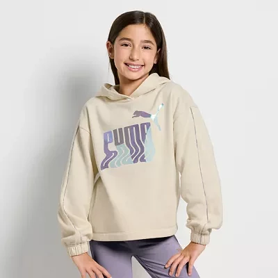 PUMA Big Kid Girls Long Sleeve Fleece Hoodie