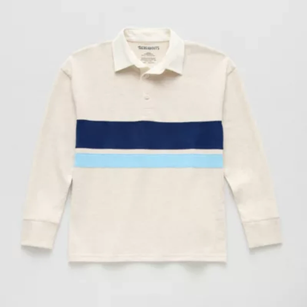Thereabouts Little & Big Kid Boys Long Sleeve Regular Fit Spread Collar Rugby Shirt